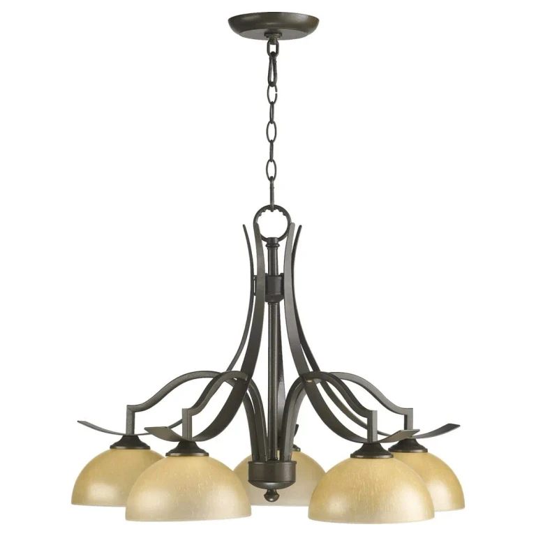 Quorum Atwood 5-Light 25" Dinette & Breakfast Chandelier in Oiled Bronze