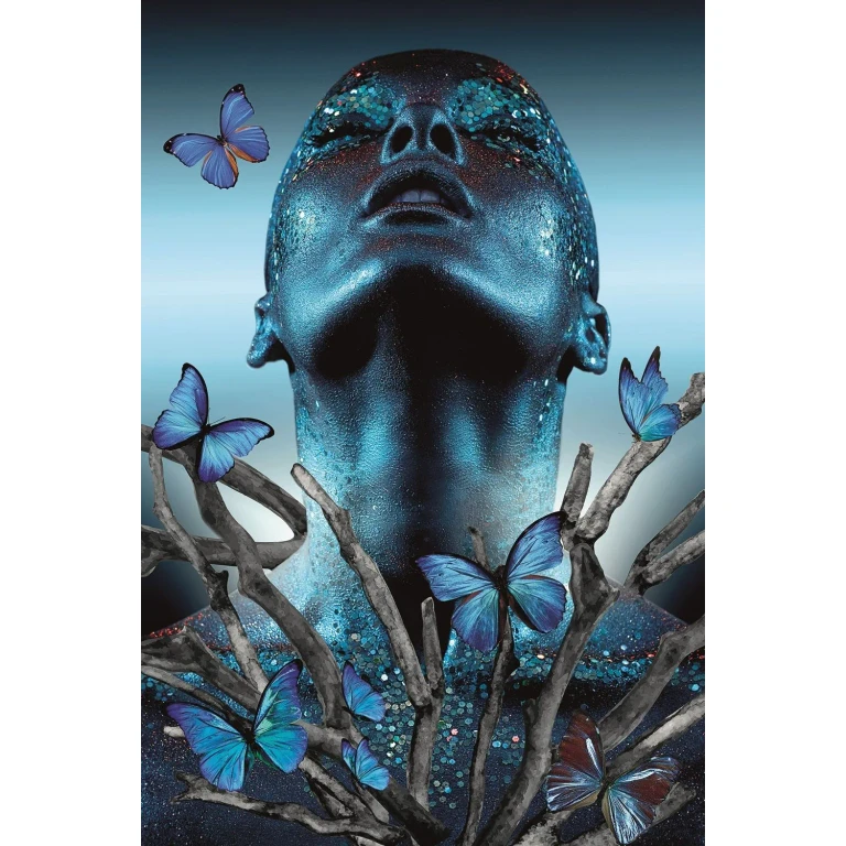 Blue Toned Photographic Artwork | Andrew Martin Mystique Lady