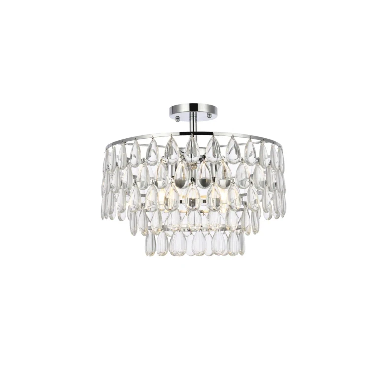 Chrome Five Light Flush Mount from the Mila Collection