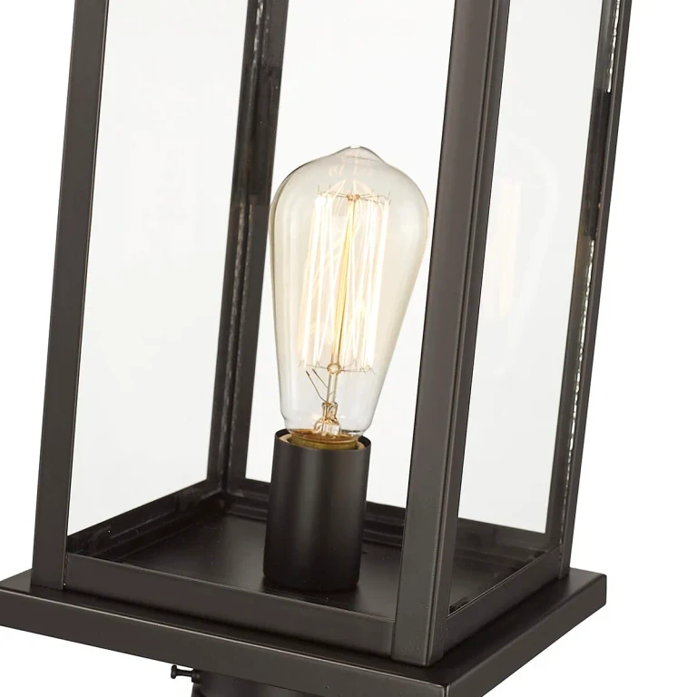 Powder Coat Bronze One Light Outdoor Post Lantern from the Bowton Collection