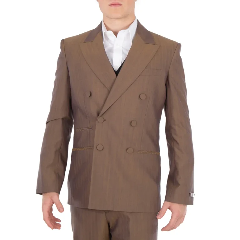 Burberry Herringbone Double-Breasted Wool Blazer