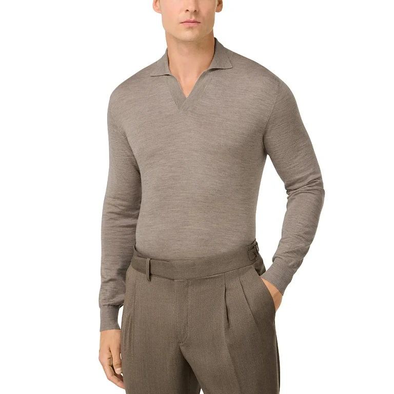 Boggi Milano Wool Silk Cashmere Luxury Polo Shirt