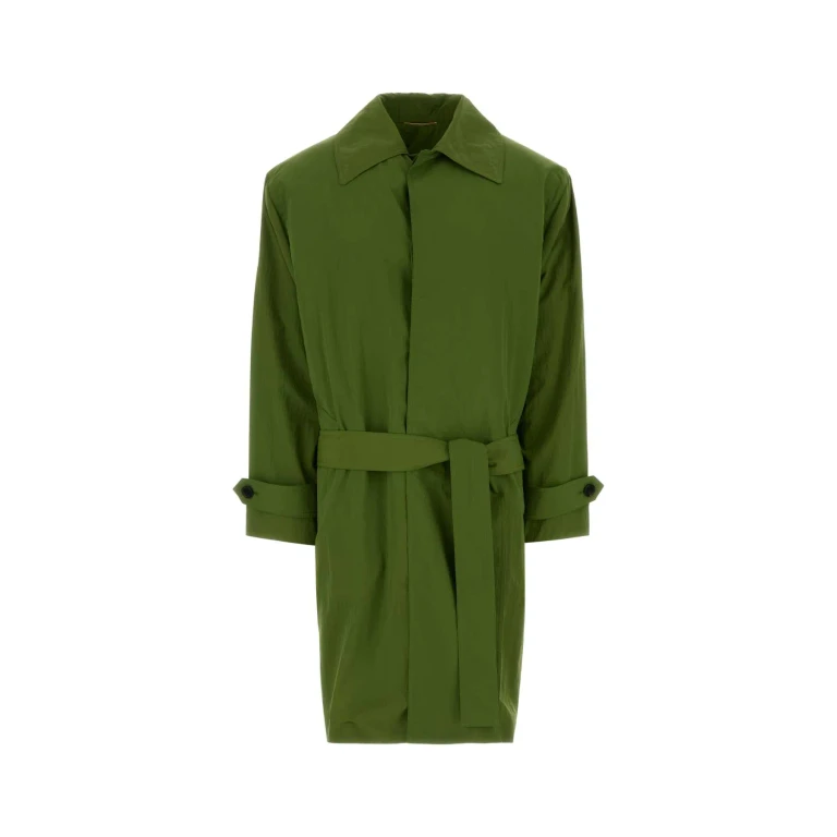 Saint Laurent Green Nylon Trench Coat