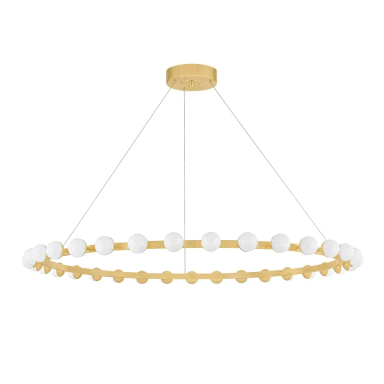 Vintage Brass LED Chandelier from the Linus Collection