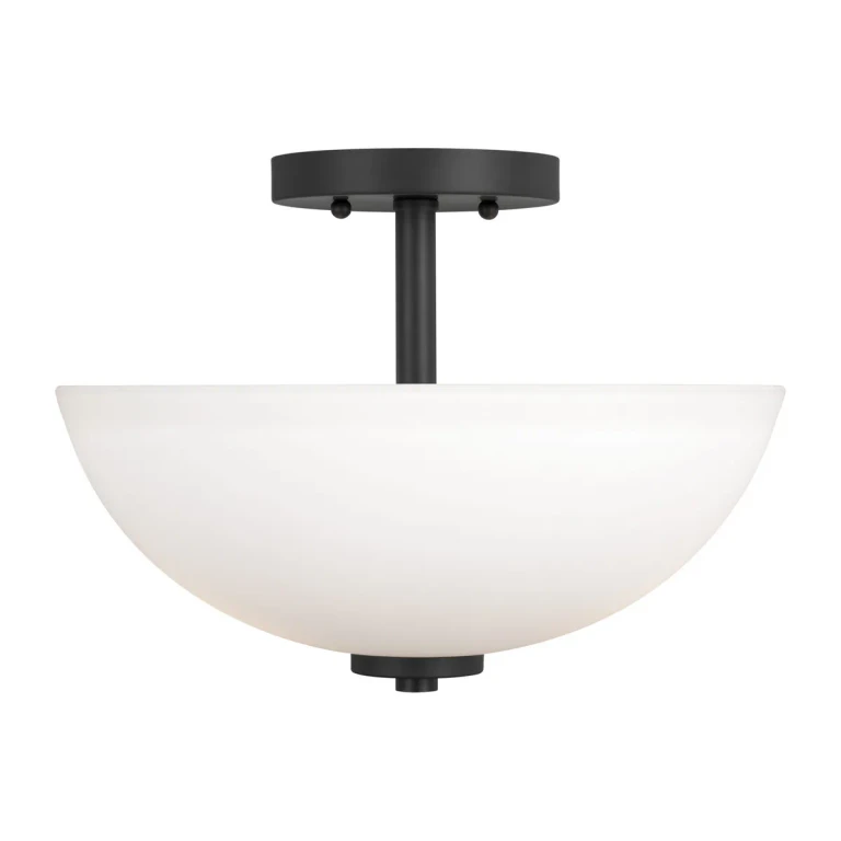Midnight Black Semi-Flush Convertible Pendant from the Oslo Collection