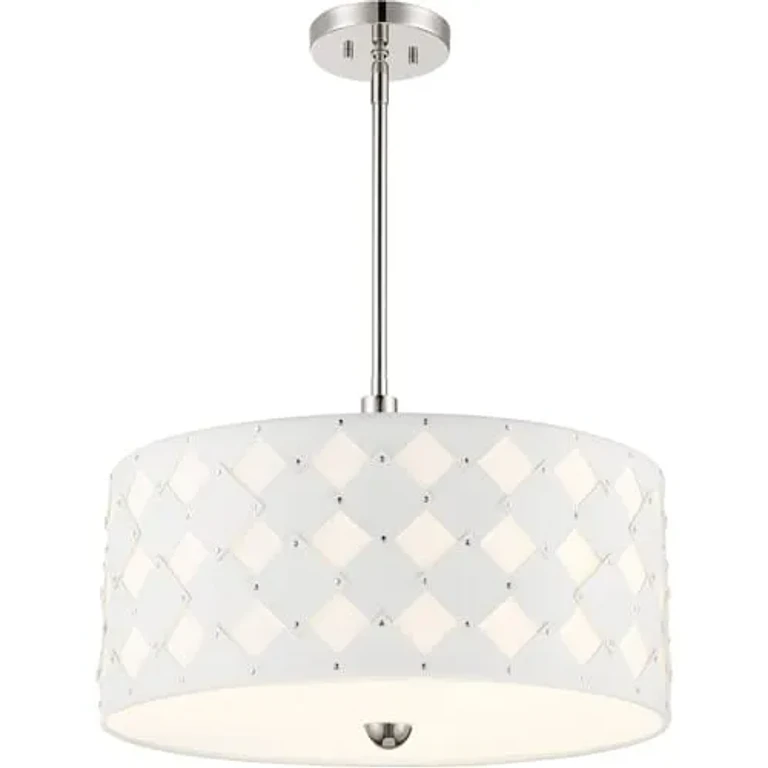 George Kovacs Patchwork 3-Light Pendant Light in Polished Nickel