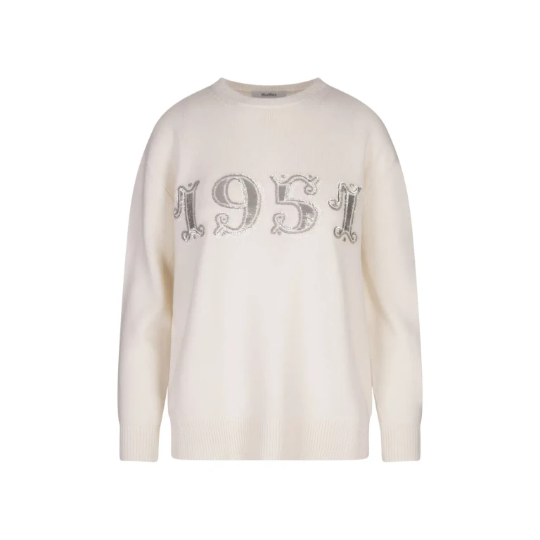 Max Mara Plata Pullover In Wool, Cashmere And Sequins