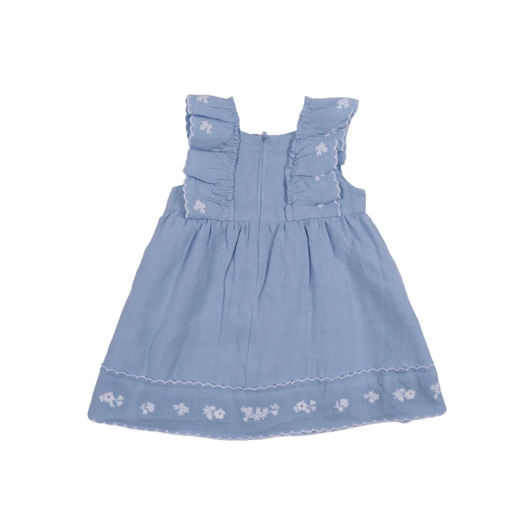 Tartine & Chocolat Dress Light Blue Linen Lining Cotton