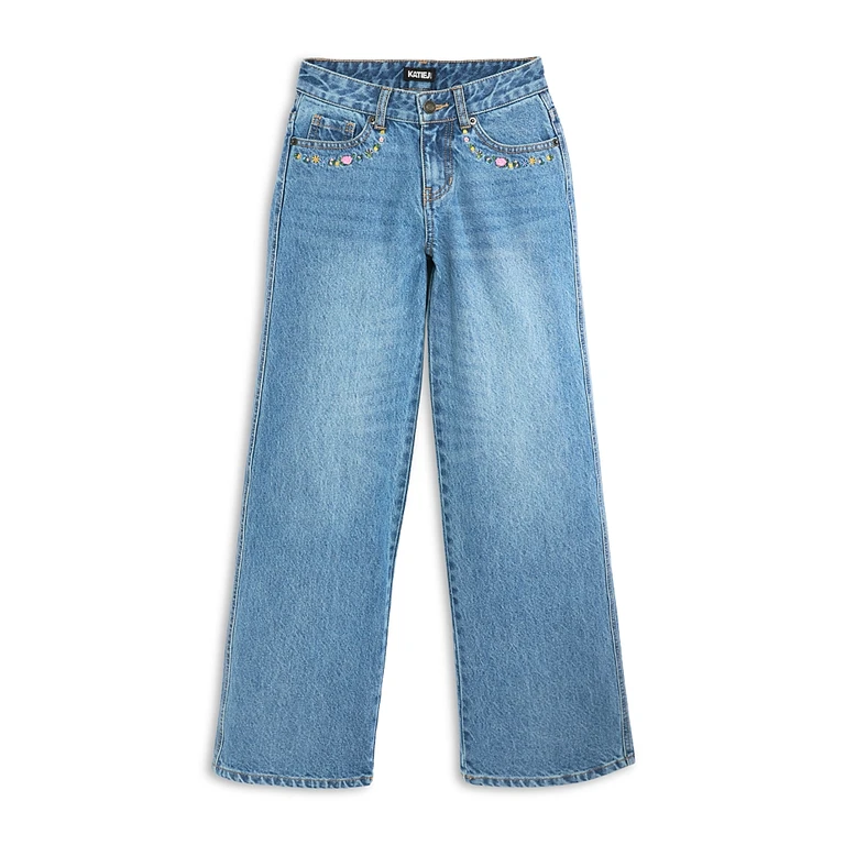 KatieJnyc Girls' Chicago Low Rise Wide Leg Jeans - Big Kid