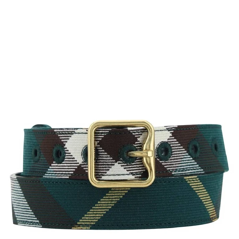 Burberry Square Buckle Check-Pattern Belt