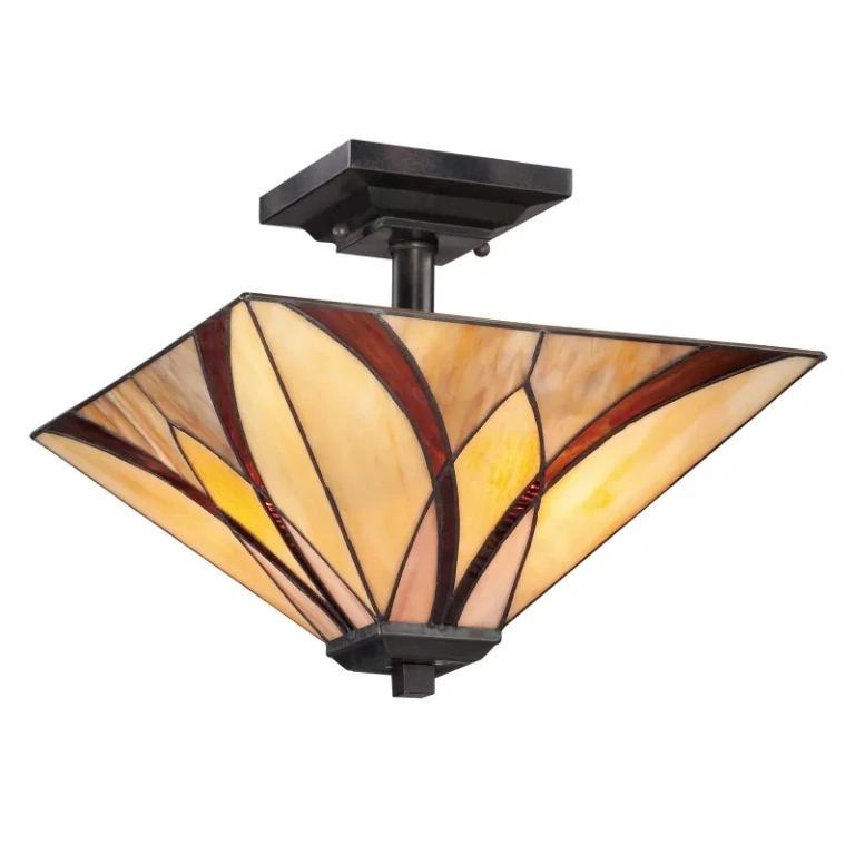 Asheville 2-Light Semi-Flush Mount in Valiant Bronze