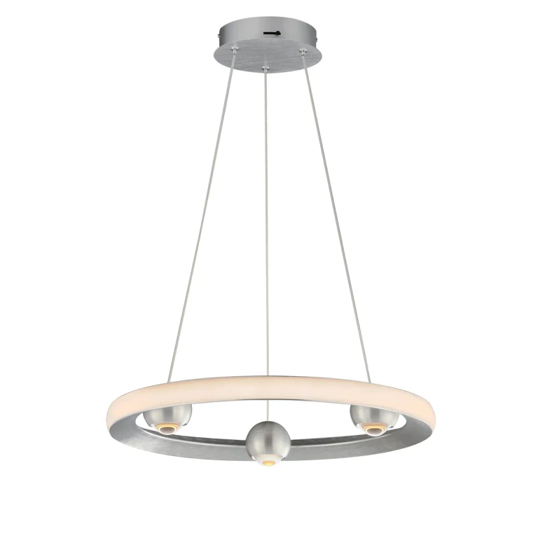 Brushed Aluminum LED Pendant from the Nodes Collection