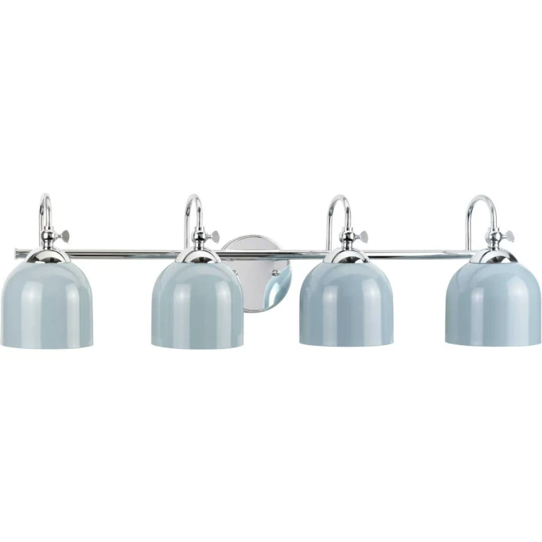 Polished Chrome Four Light Bath Vanity from the Dalton Collection