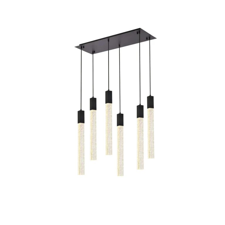 Black Six Light Pendant from the Weston Collection