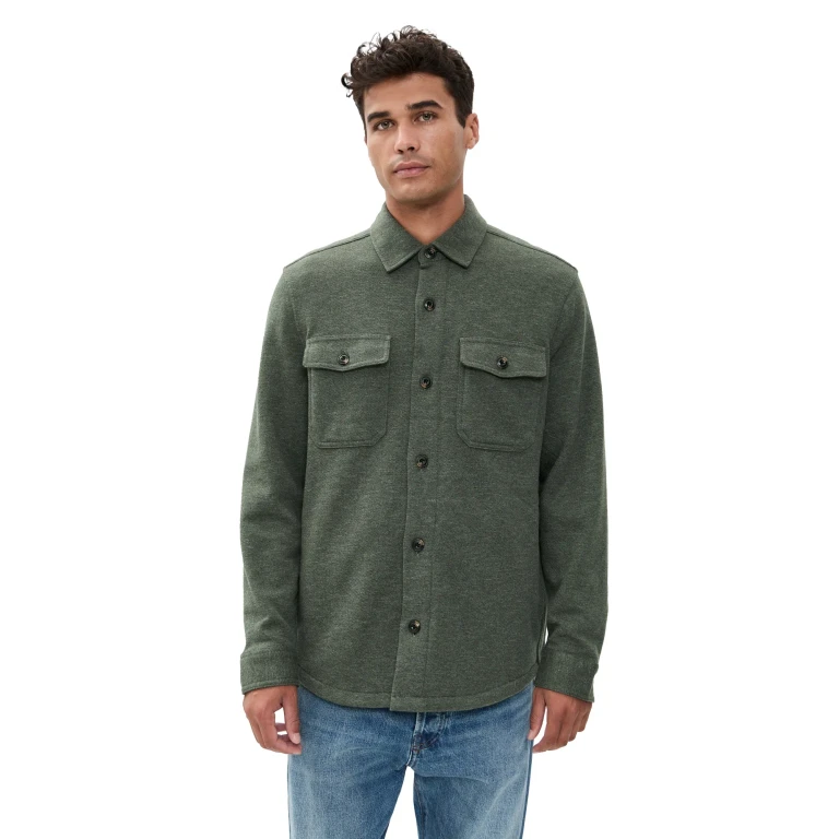 Faherty Inlet knit CPO shirt Olive Leaf Melange M