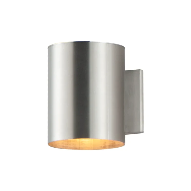 Brushed Aluminum One Light Outdoor Wall Lantern from the Outpost Collection