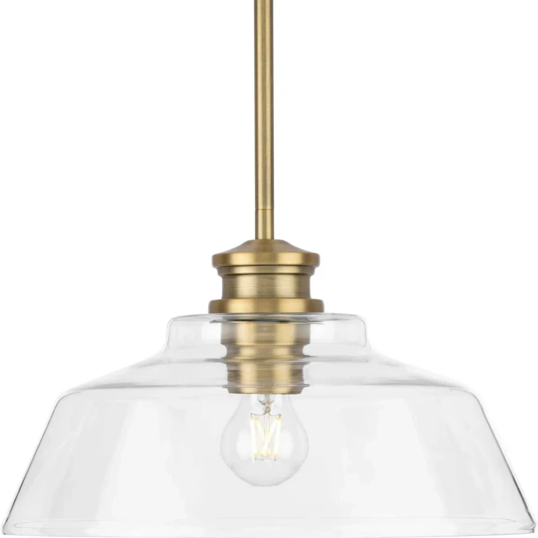 Vintage Brass One Light Pendant from the Singleton Collection