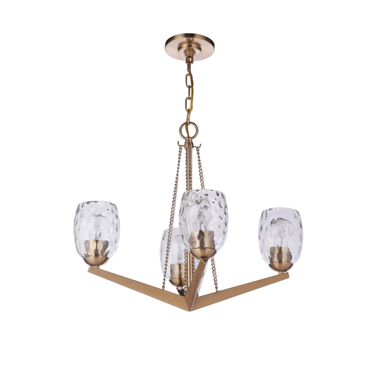 Guiding Star 4-Light Chandelier in Satin Brass