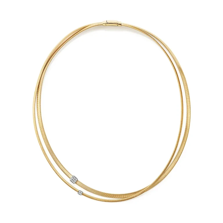Marco Bicego 18K Yellow Gold Masai Two Strand Diamond Necklace, 17