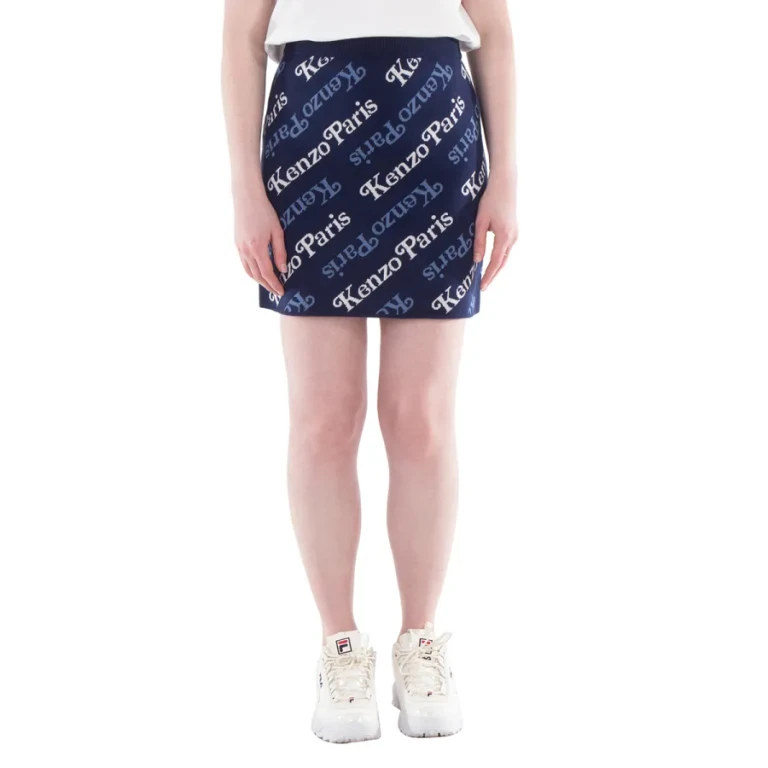 Kenzo Intarsia-Knit Logo Skirt