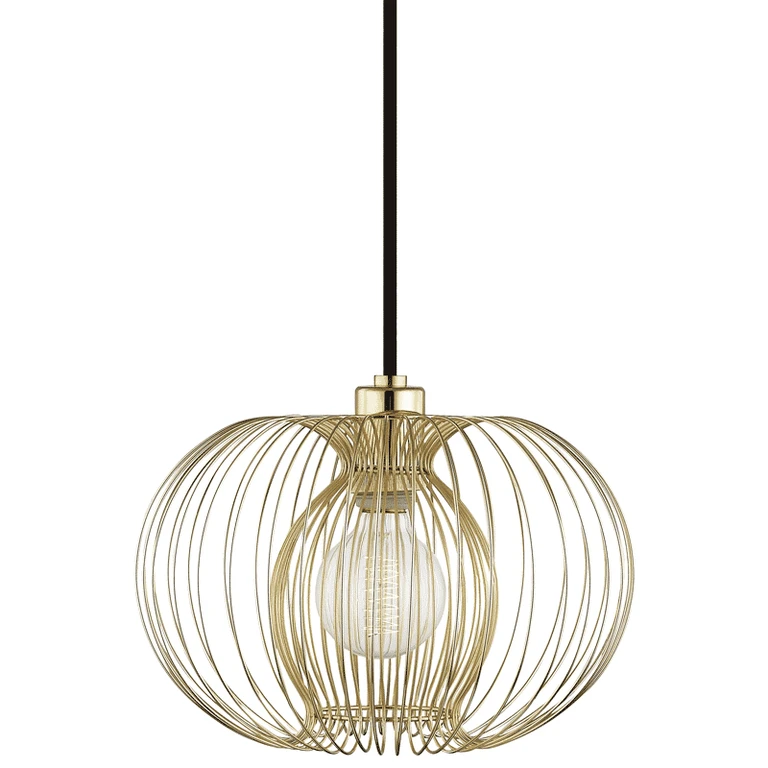 Mitzi Jasmine 10" Mini Pendant in Polished Brass