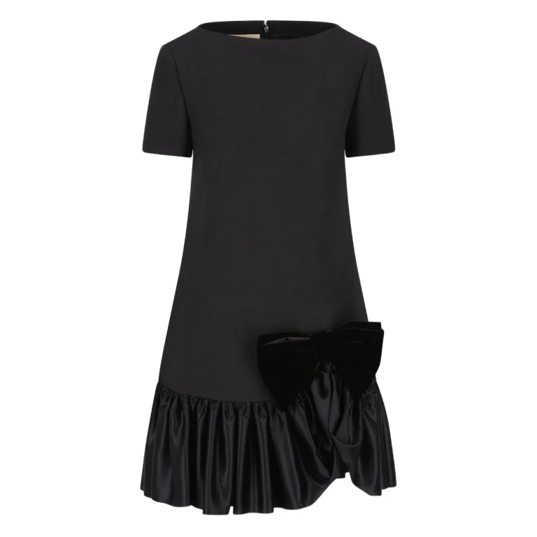 Valentino Bow Detail Wool And Silk Mini Dress