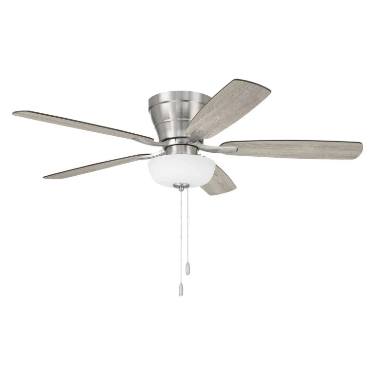 Brushed Polished Nickel 52"Ceiling Fan from the Wheeler 52 2-Light Bowl Collection