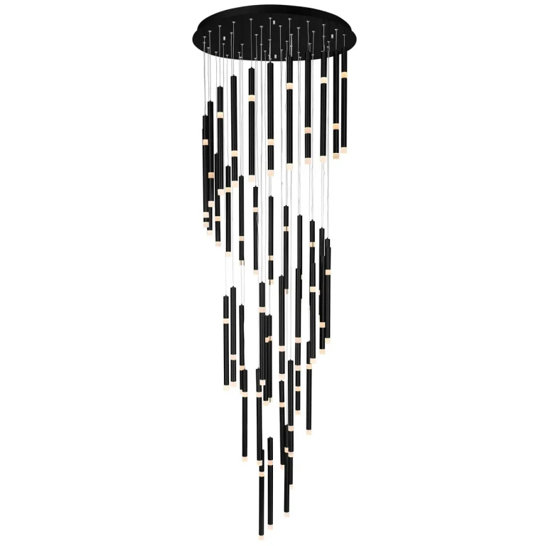 Black LED Chandelier from the Flute Collection