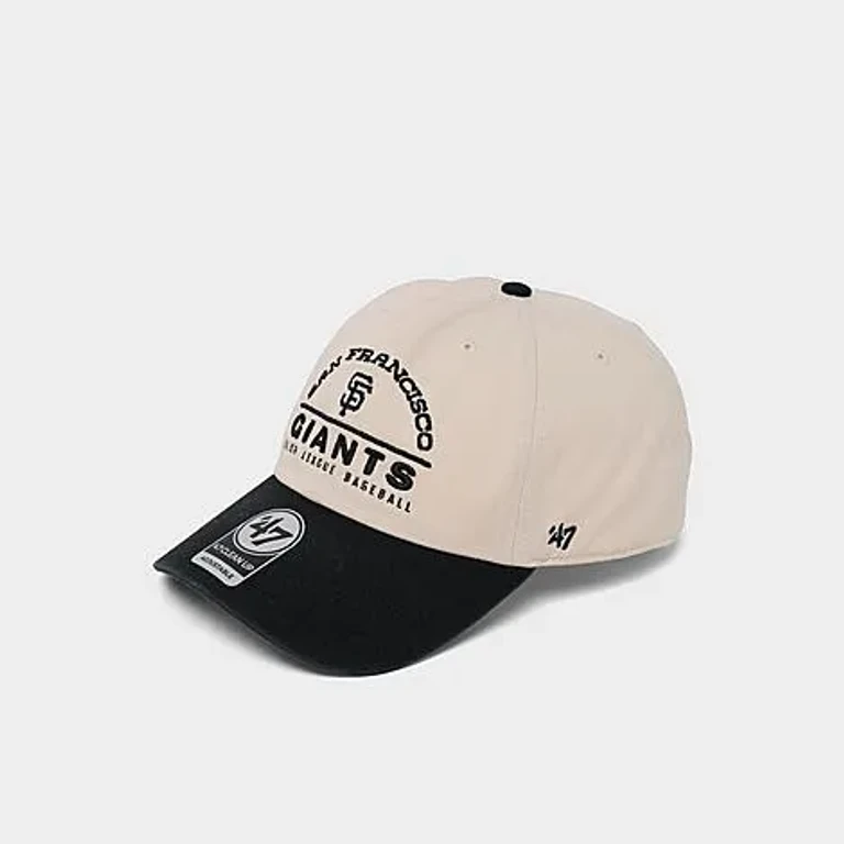 Women's '47 San Francisco Giants MLB Windham Clean Up Strapback Hat in Natural/Black