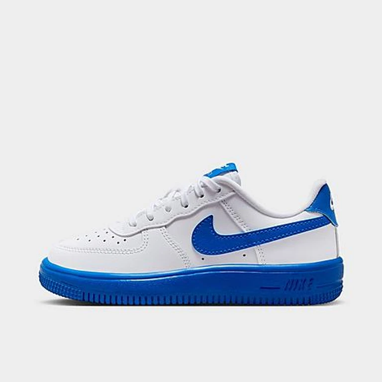 Nike Little Kids Force 1 Casual Shoes in White/Game Royal Size: 1.0