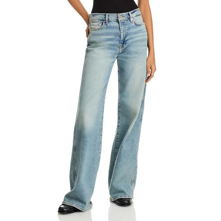 7 For All Mankind Lotta Wide Leg Jeans in Amuse Me