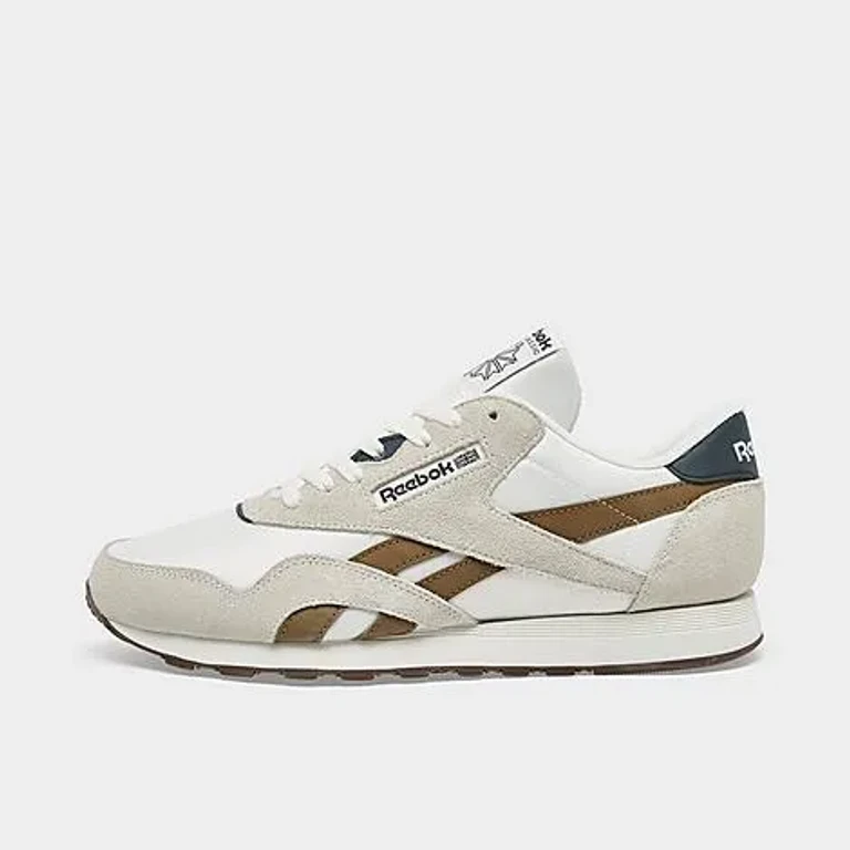 Reebok Men's Classic Nylon Casual Shoes in Chalk/Utility Brown/Beige Size: 12.5