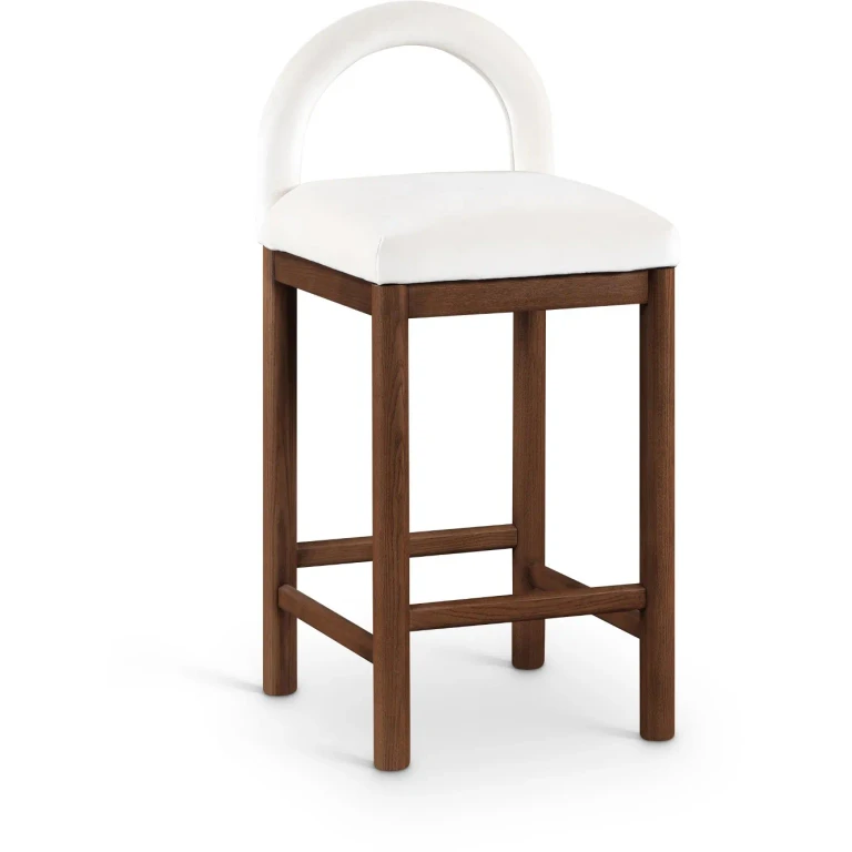 Conrad Cream Velvet Upholstered Counter Stool