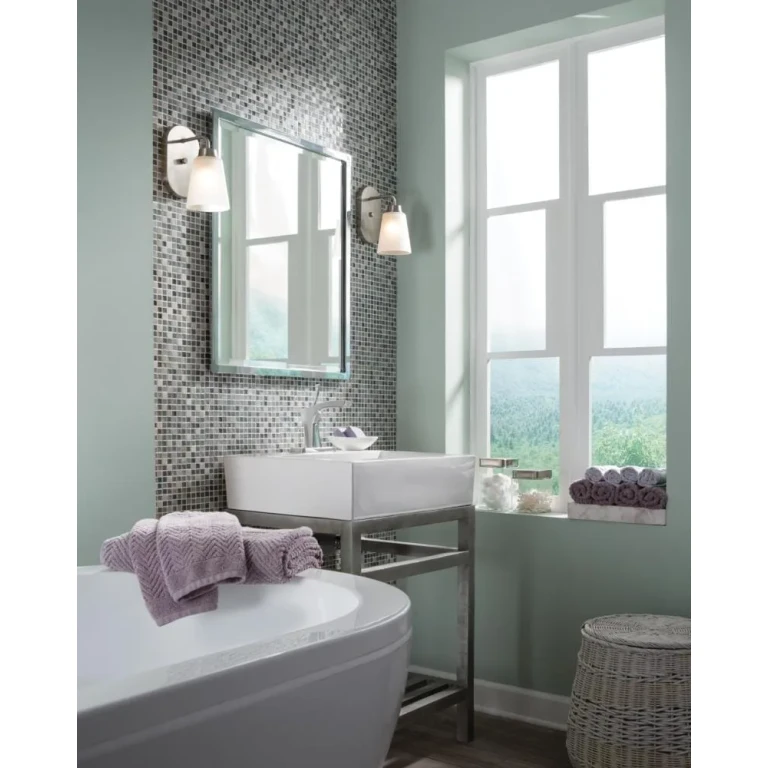 Brushed Nickel One Light Wall Bath Sconce from the Kerrville Collection