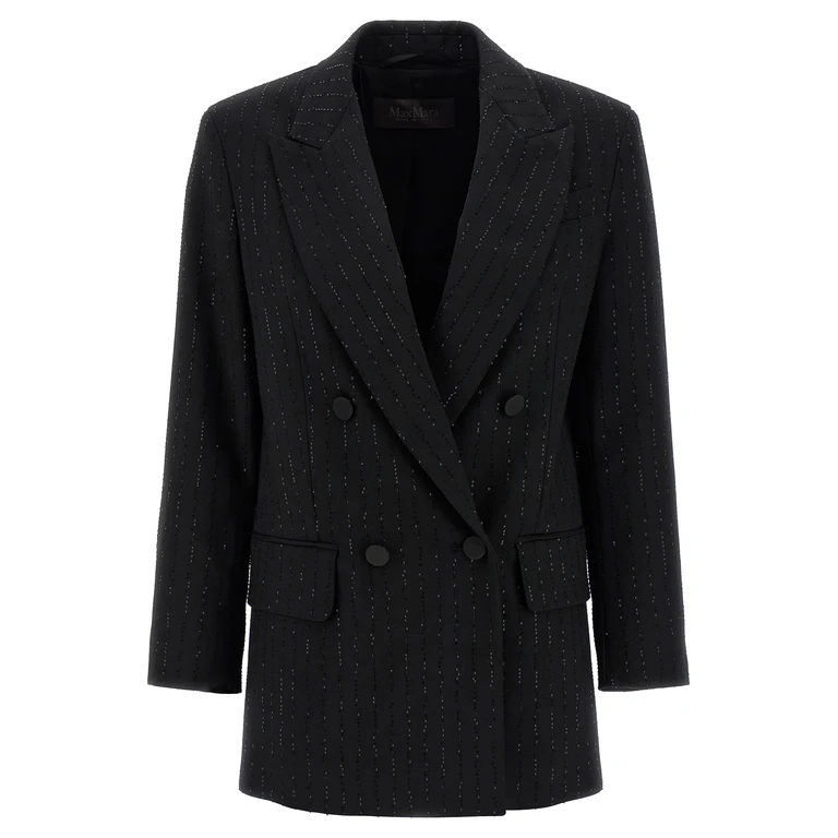 Max Mara Black Virgin Wool Blazer Clothing - Women