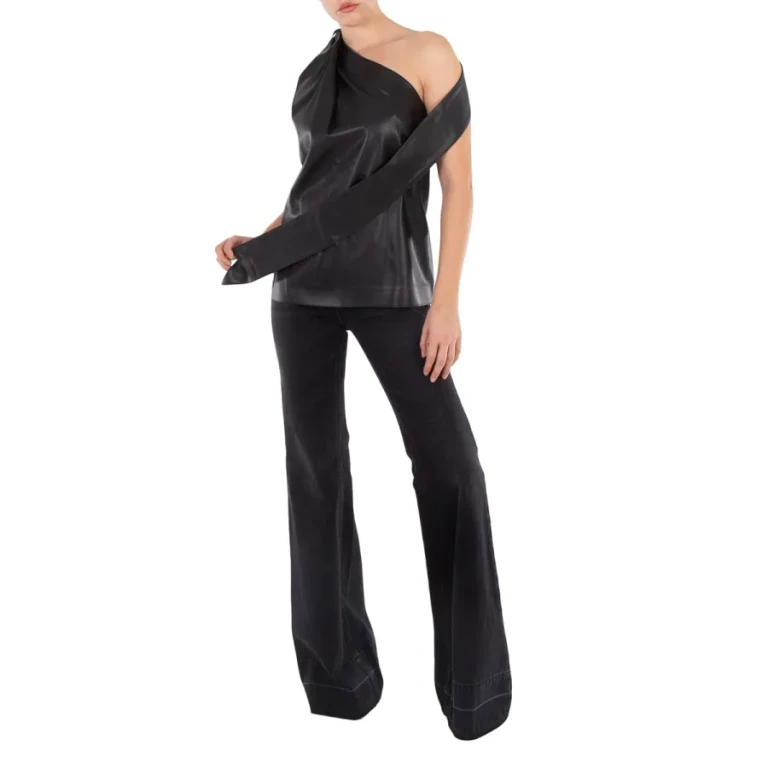 Stella McCartney Ladies Black Scarf One-Shoulder Top