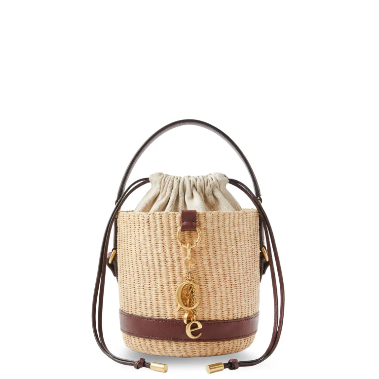 Chloé Handbag S941 with Leather Charm Beige Women