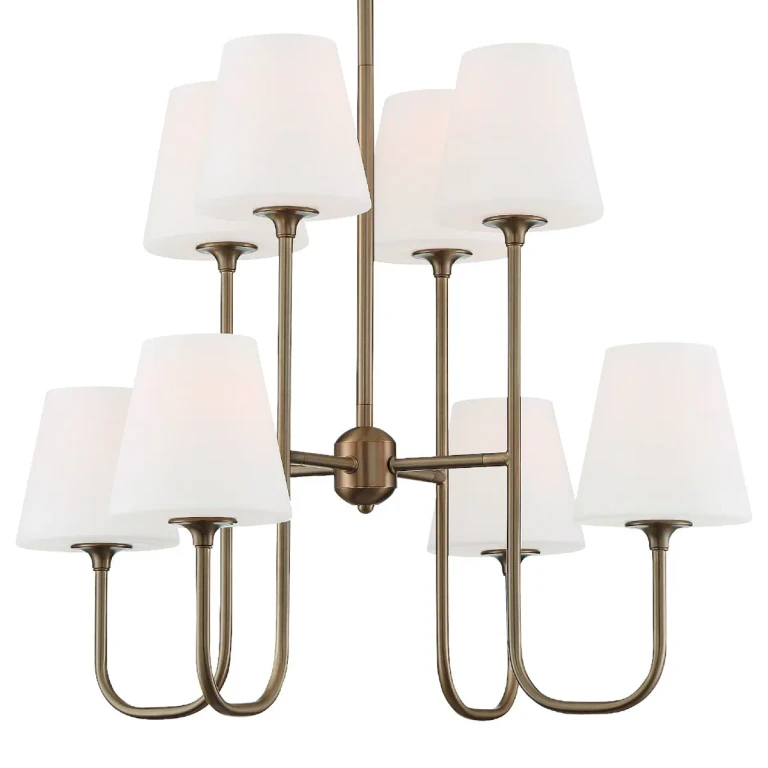 Crystorama Keenan 8-Light 23" Chandelier in Vibrant Gold