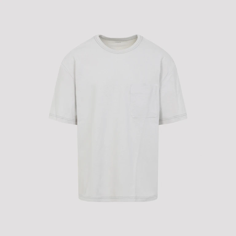 Lemaire Boxy Short Sleeves T-Shirt Nude & Neutrals Cotton Linen Tshirt - Men