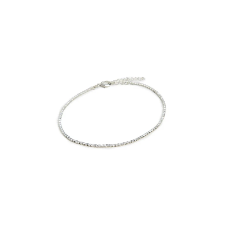 SHASHI Micro Teeny Tiny Tennis Bracelet Silver One Size