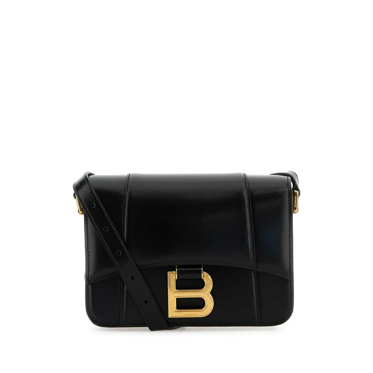 Black Leather Small Hourglass Crossbody Bag Borse A Tracolla - Women