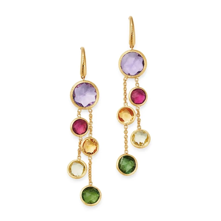 Marco Bicego 18K Yellow Gold Jaipur Color Two-Strand Gemstone Drop Earrings