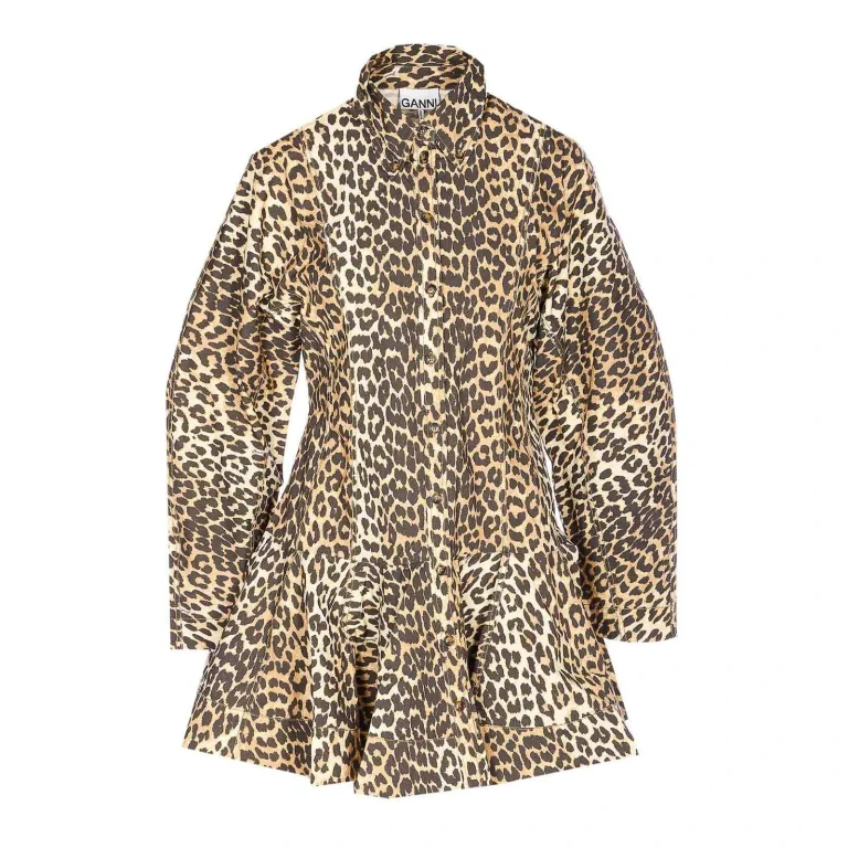 Ganni Robe Au Genou - Marron