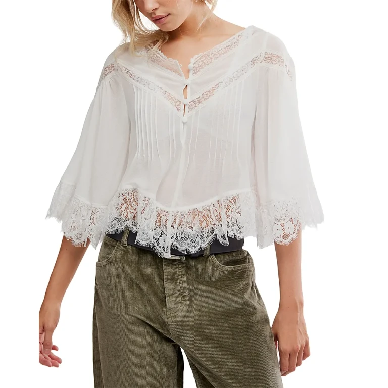 Free People Bali Midnight Rain Lace Top