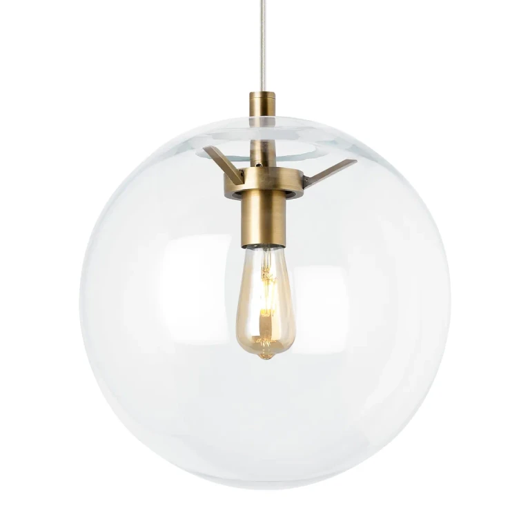 Palona 14" Pendant Light in Aged Brass and Clear