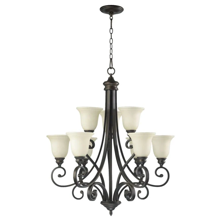 Quorum Bryant 9-Light 36" Transitional Chandelier in Oiled Bronze