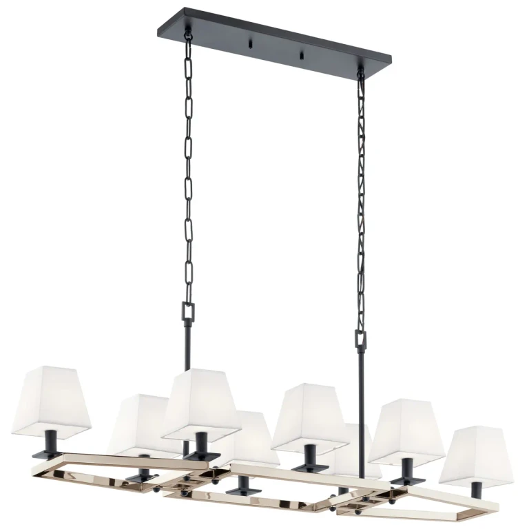 Dancar 8-Light Contemporary Chandelier in Polished Nickel