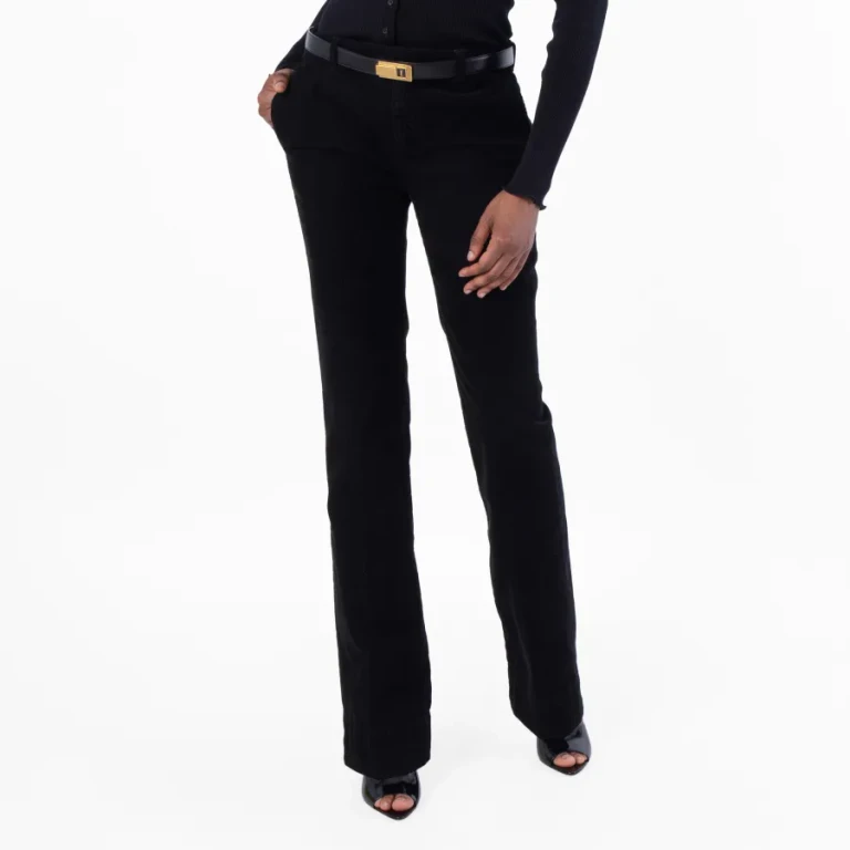 Saint Laurent Womens Low-Rise Bootcut Pants