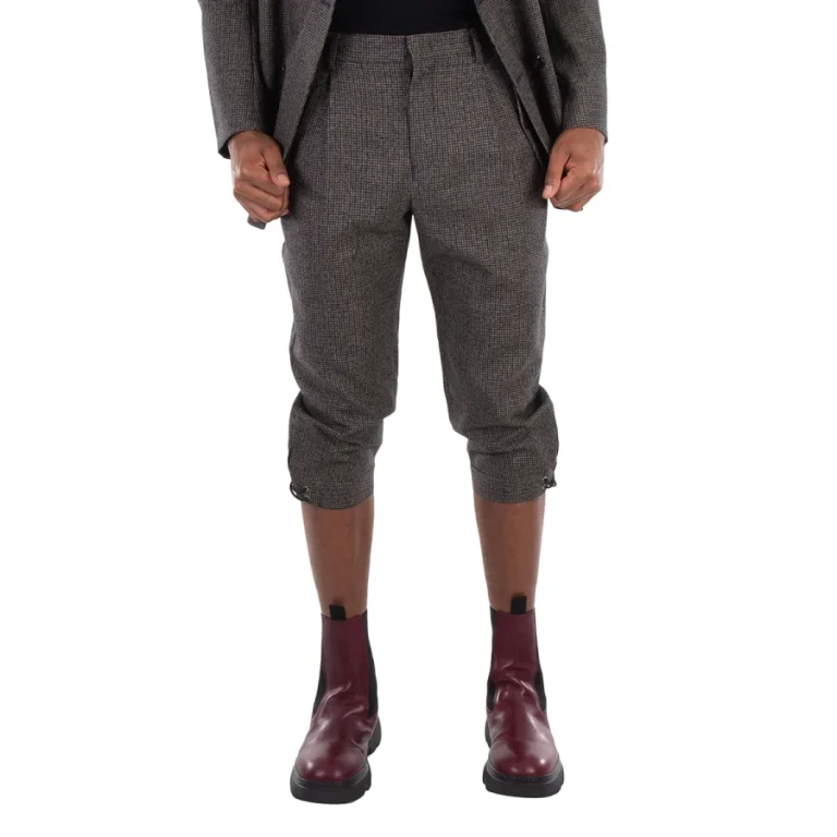 Emporio Armani Checkered Pattern Cropped Trousers