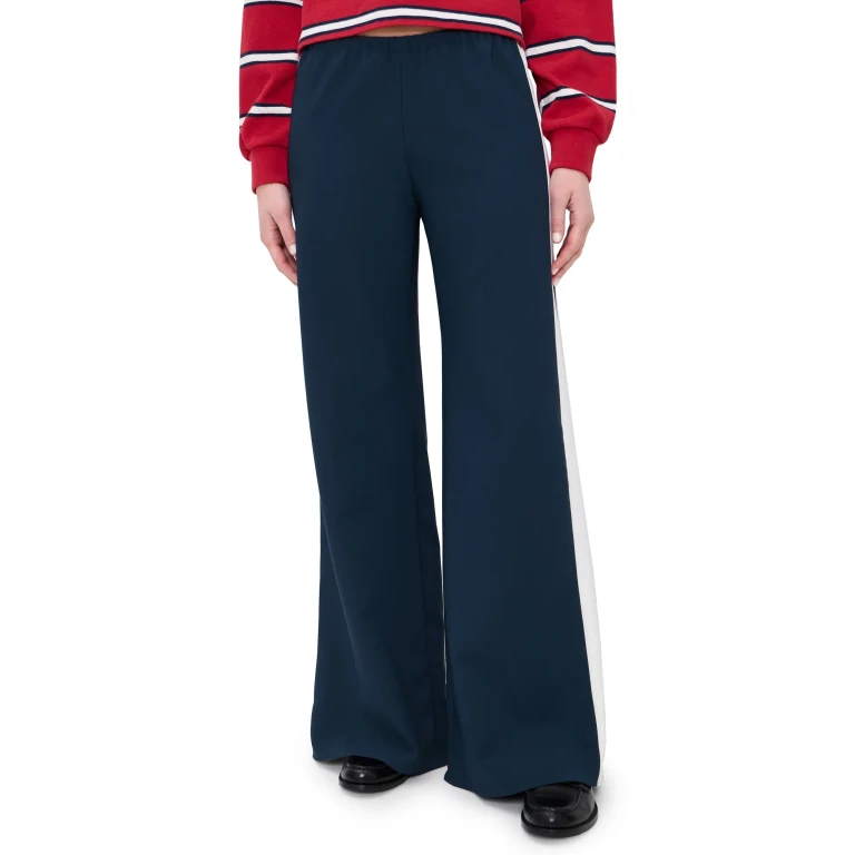 La Ligne Side Stripe Colby Pants Ivory/Cobalt S